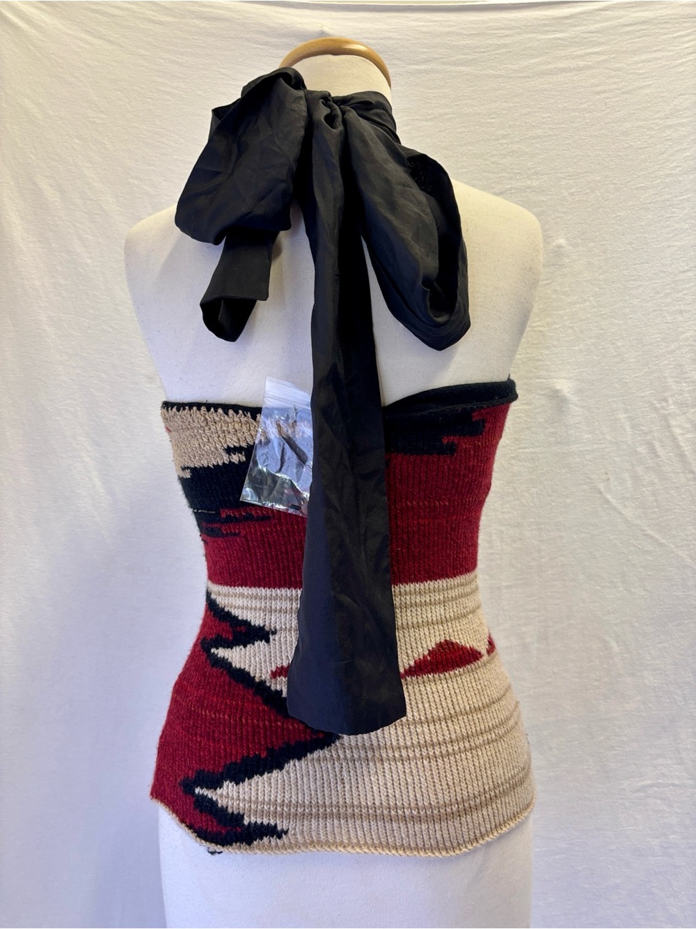 Ralph Lauren Archival 2011 Beacon Blanket Hand Knit Beaded Halter Top Silk Scarf - Picture 9 of 10